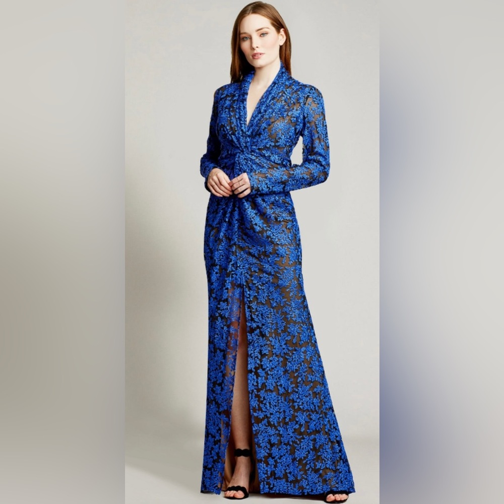 Tadashi Shoji KITA FLORAL SLIT GOWN size 12 New